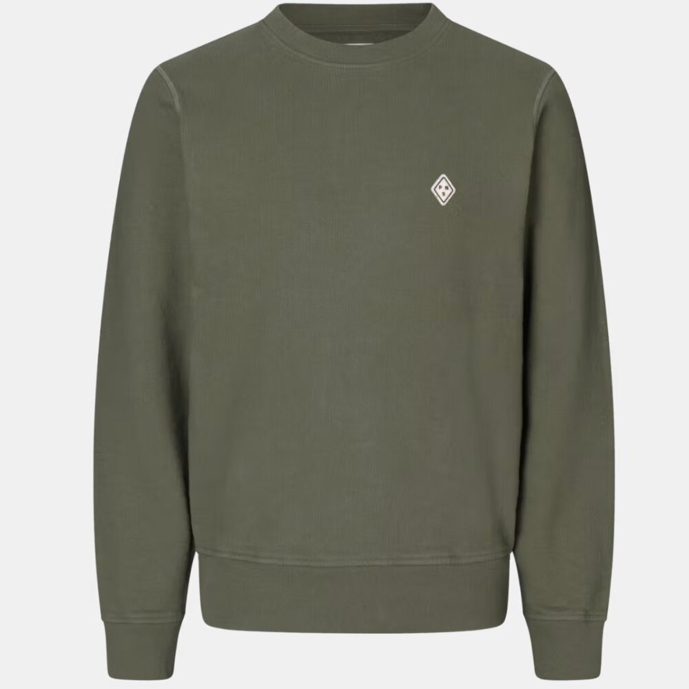 Off-Race Patch Sweatshirt — Dusty Olive